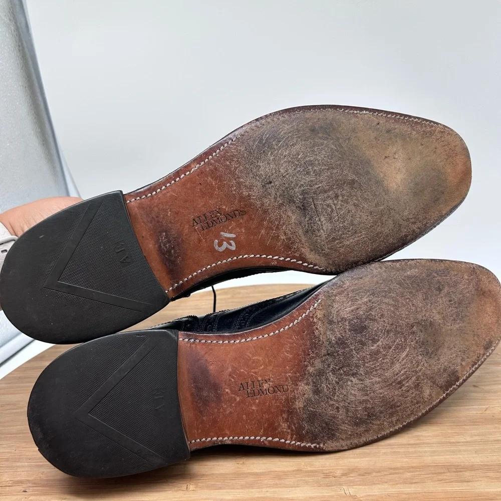 Allen‎ Edmonds McAllister Oxford Dress Shoes Black Lace Wingtip Sz 11B